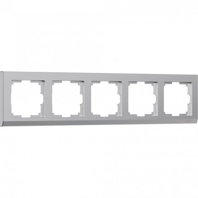 Рамка из пластика на 5 постов WERKEL STARK W0051806 серебряный a050907 Рамка из пластика на 5 постов WERKEL STARK W0051806 серебряный a050907