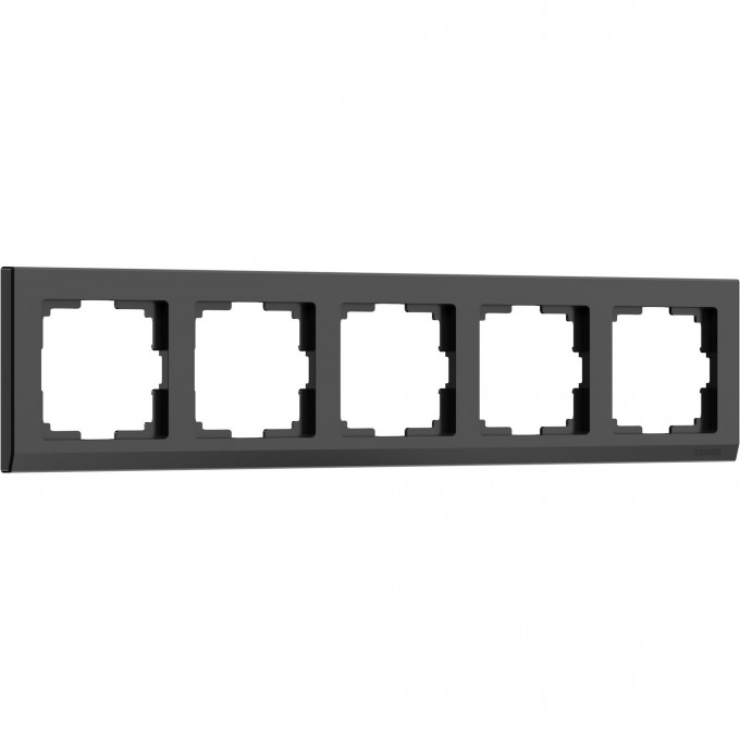 Рамка из пластика на 5 постов WERKEL STARK W0051808 черный a050926 Рамка из пластика на 5 постов WERKEL STARK W0051808 черный a050926