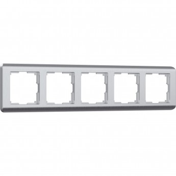 Рамка из пластика на 5 постов WERKEL STREAM W0052106 серебряный Рамка из пластика на 5 постов WERKEL STREAM W0052106 серебряный
