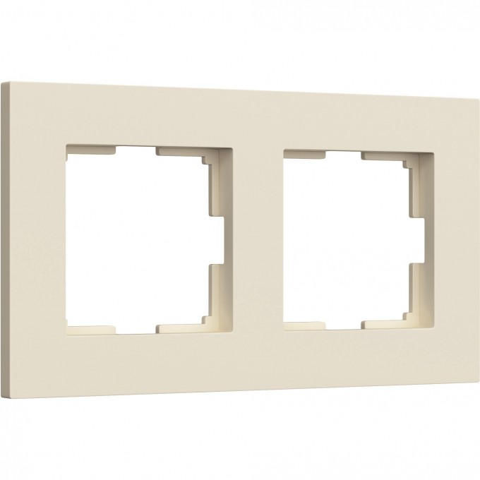 Рамка из поликарбоната WERKEL SLAB W0022962 на 2 поста, айвори матовый a062806 Рамка из поликарбоната WERKEL SLAB W0022962 на 2 поста, айвори матовый a062806