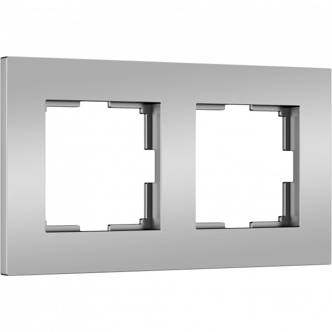 Рамка из поликарбоната WERKEL SLAB W0022965 на 2 поста, серебро матовый a062813 Рамка из поликарбоната WERKEL SLAB W0022965 на 2 поста, серебро матовый a062813