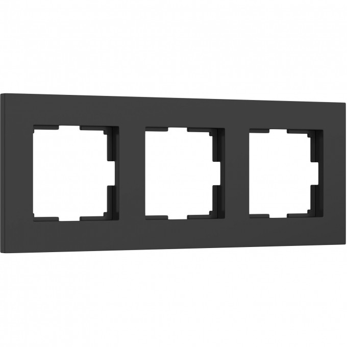 Рамка из поликарбоната WERKEL SLAB W0032908 на 3 поста, черный матовый a062801 Рамка из поликарбоната WERKEL SLAB W0032908 на 3 поста, черный матовый a062801