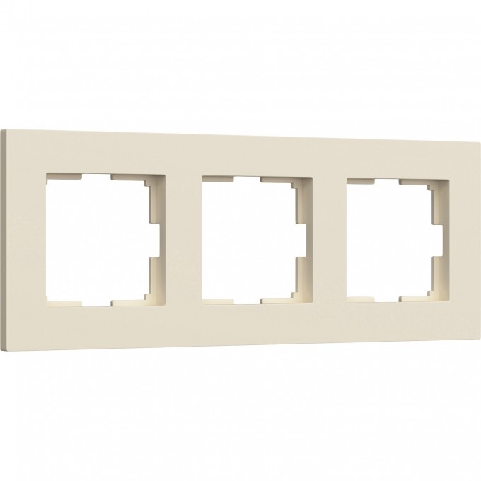 Рамка из поликарбоната WERKEL SLAB W0032962 на 3 поста, айвори матовый a062808 Рамка из поликарбоната WERKEL SLAB W0032962 на 3 поста, айвори матовый a062808