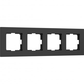 Рамка из поликарбоната WERKEL SLAB W0042908 на 4 поста, черный матовый