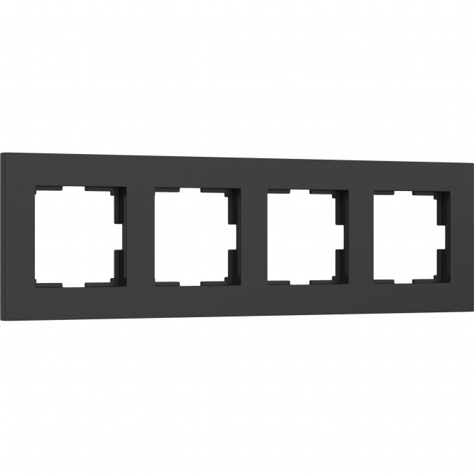 Рамка из поликарбоната WERKEL SLAB W0042908 на 4 поста, черный матовый a062802 Рамка из поликарбоната WERKEL SLAB W0042908 на 4 поста, черный матовый a062802