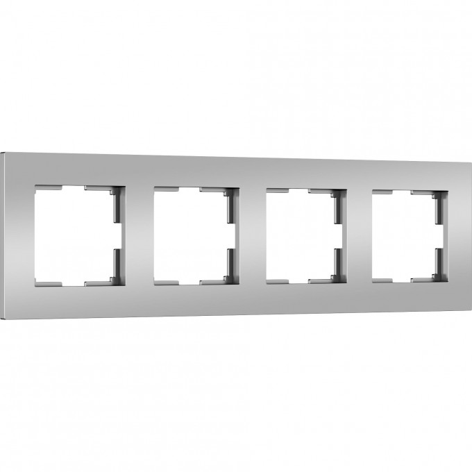 Рамка из поликарбоната WERKEL SLAB W0042965 на 4 поста, серебро матовый a062817 Рамка из поликарбоната WERKEL SLAB W0042965 на 4 поста, серебро матовый a062817
