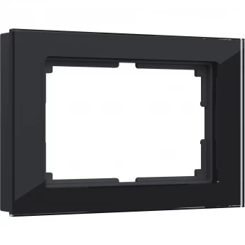 Рамка из стекла для двойной розетки WERKEL FAVORIT W0081108 черный