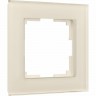 Рамка из стекла на 1 пост WERKEL FAVORIT W0011141 молочный