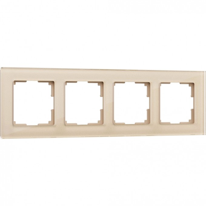 Рамка из стекла на 4 поста WERKEL FAVORIT W0041111 шампань a050794 Рамка из стекла на 4 поста WERKEL FAVORIT W0041111 шампань a050794