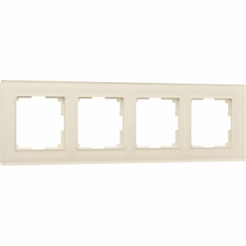 Рамка из стекла на 4 поста WERKEL FAVORIT W0041141 молочный