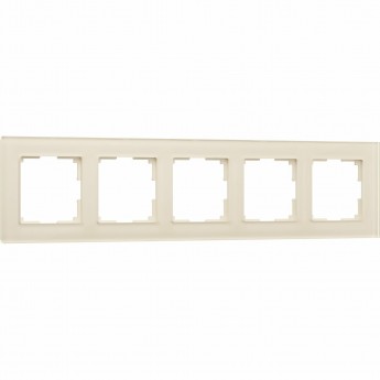 Рамка из стекла на 5 постов WERKEL FAVORIT W0051141 молочный