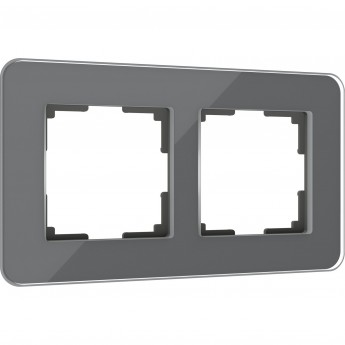 Рамка из стекла WERKEL ELITE W0022440 на 2 поста, графит Рамка из стекла WERKEL ELITE W0022440 на 2 поста, графит