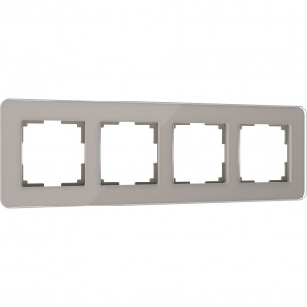 Рамка из стекла WERKEL ELITE W0042417 на 4 поста, дымчатый Рамка из стекла WERKEL ELITE W0042417 на 4 поста, дымчатый