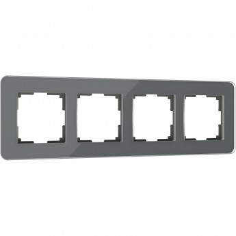 Рамка из стекла WERKEL ELITE W0042440 на 4 поста, графит Рамка из стекла WERKEL ELITE W0042440 на 4 поста, графит