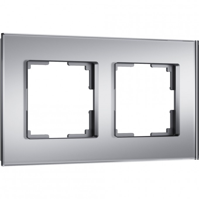 Рамка из стекла WERKEL SENSO W0023106 на 2 поста, серебряный a064569 Рамка из стекла WERKEL SENSO W0023106 на 2 поста, серебряный a064569