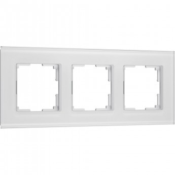 Рамка из стекла WERKEL SENSO W0033101 на 3 поста, белый Рамка из стекла WERKEL SENSO W0033101 на 3 поста, белый