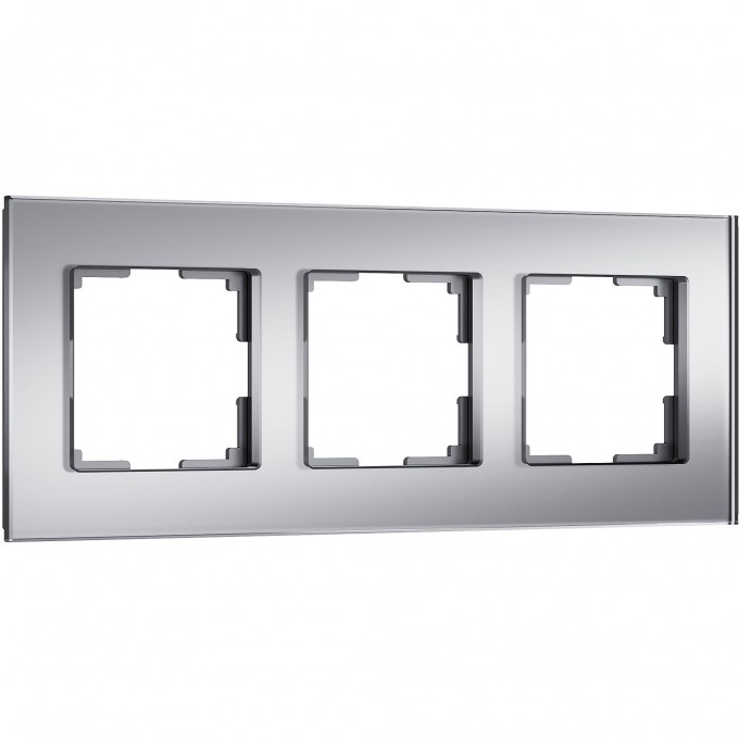 Рамка из стекла WERKEL SENSO W0033106 на 3 поста, серебряный a064570 Рамка из стекла WERKEL SENSO W0033106 на 3 поста, серебряный a064570