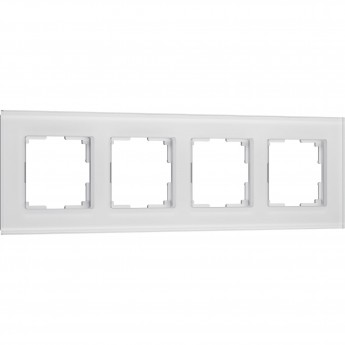 Рамка из стекла WERKEL SENSO W0043101 на 4 поста, белый Рамка из стекла WERKEL SENSO W0043101 на 4 поста, белый