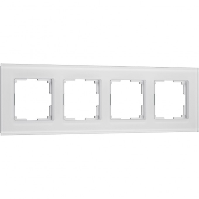 Рамка из стекла WERKEL SENSO W0043101 на 4 поста, белый a064567 Рамка из стекла WERKEL SENSO W0043101 на 4 поста, белый a064567