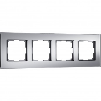 Рамка из стекла WERKEL SENSO W0043106 на 4 поста, серебряный Рамка из стекла WERKEL SENSO W0043106 на 4 поста, серебряный