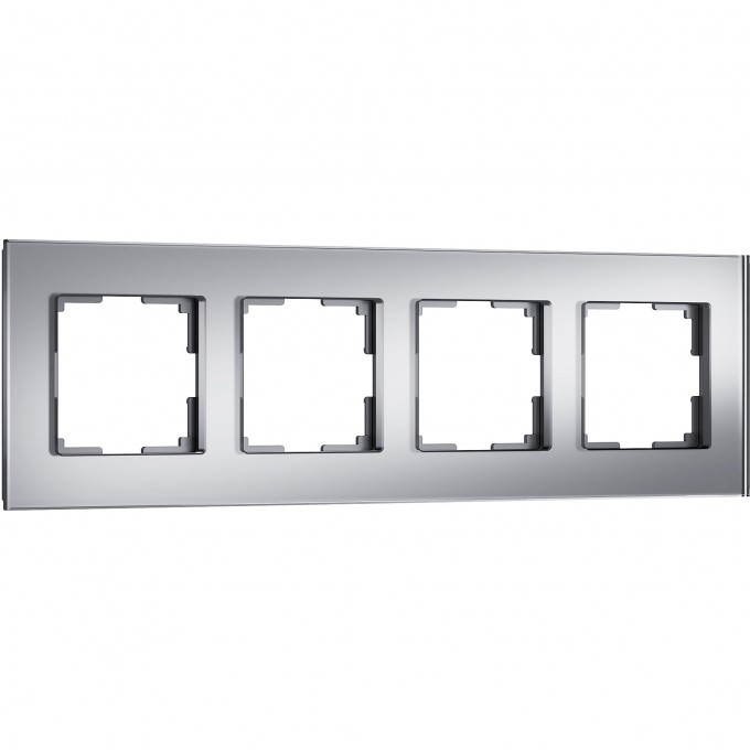 Рамка из стекла WERKEL SENSO W0043106 на 4 поста, серебряный a064571 Рамка из стекла WERKEL SENSO W0043106 на 4 поста, серебряный a064571