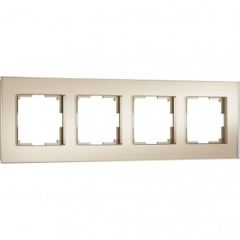 Рамка из стекла WERKEL SENSO W0043111 на 4 поста, шампань Рамка из стекла WERKEL SENSO W0043111 на 4 поста, шампань