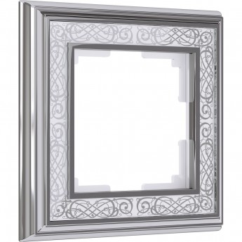 Рамка на 1 пост WERKEL PALACIO GRACIA WL77-Frame-01 (хром/белый) Рамка на 1 пост WERKEL PALACIO GRACIA WL77-Frame-01 (хром/белый)