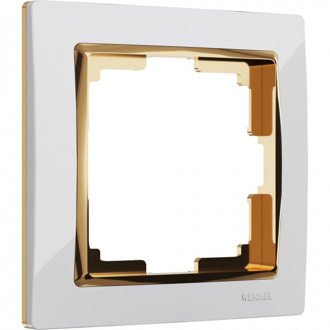 Рамка на 1 пост WERKEL SNABB WL03-Frame-01-white-GD (белый/золото) a035252 Рамка на 1 пост WERKEL SNABB WL03-Frame-01-white-GD (белый/золото) a035252