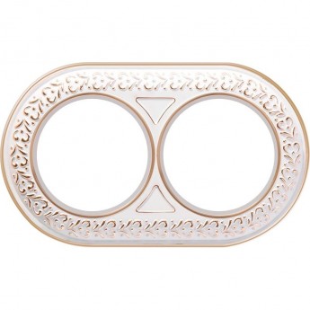 Рамка на 2 поста WERKEL ANTIC RUNDA W0025023 (белое золото)