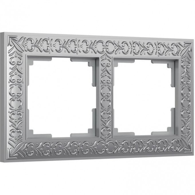 Рамка на 2 поста WERKEL ANTIK W0021522 (матовый хром) a050931 Рамка на 2 поста WERKEL ANTIK W0021522 (матовый хром) a050931