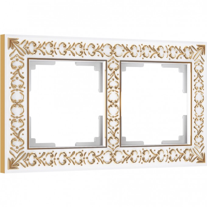Рамка на 2 поста WERKEL ANTIK WL07-Frame-02 (белое золото) a036749 Рамка на 2 поста WERKEL ANTIK WL07-Frame-02 (белое золото) a036749