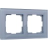 Рамка на 2 поста WERKEL FAVORIT WL01-Frame-02 (серый, стекло) a030776