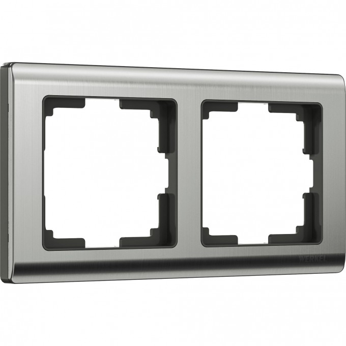 Рамка на 2 поста WERKEL METALLIC WL02-Frame-02 (глянцевый никель) a028860 Рамка на 2 поста WERKEL METALLIC WL02-Frame-02 (глянцевый никель) a028860