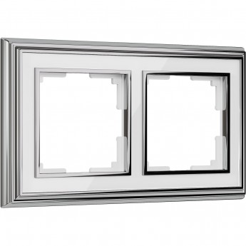 Рамка на 2 поста WERKEL PALACIO WL17-Frame-02 (хром/белый) Рамка на 2 поста WERKEL PALACIO WL17-Frame-02 (хром/белый)
