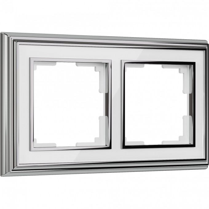 Рамка на 2 поста WERKEL PALACIO WL17-Frame-02 (хром/белый) a037693 Рамка на 2 поста WERKEL PALACIO WL17-Frame-02 (хром/белый) a037693