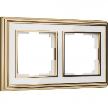 Рамка на 2 поста WERKEL PALACIO WL17-Frame-02 (золото/белый) Рамка на 2 поста WERKEL PALACIO WL17-Frame-02 (золото/белый)