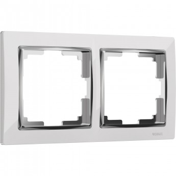 Рамка на 2 поста WERKEL SNABB WL03-Frame-02-white (белый/хром) Рамка на 2 поста WERKEL SNABB WL03-Frame-02-white (белый/хром)