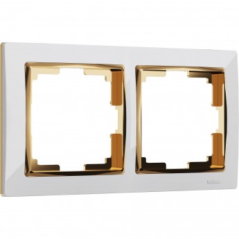 Рамка на 2 поста WERKEL SNABB WL03-Frame-02-white-GD (белый/золото) Рамка на 2 поста WERKEL SNABB WL03-Frame-02-white-GD (белый/золото)