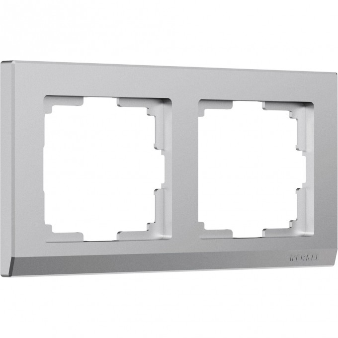 Рамка на 2 поста WERKEL STARK W0021865 (серебряный матовый) a063454 Рамка на 2 поста WERKEL STARK W0021865 (серебряный матовый) a063454
