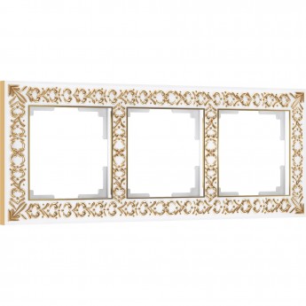 Рамка на 3 поста WERKEL ANTIK WL07-Frame-03 (белое золото) Рамка на 3 поста WERKEL ANTIK WL07-Frame-03 (белое золото)