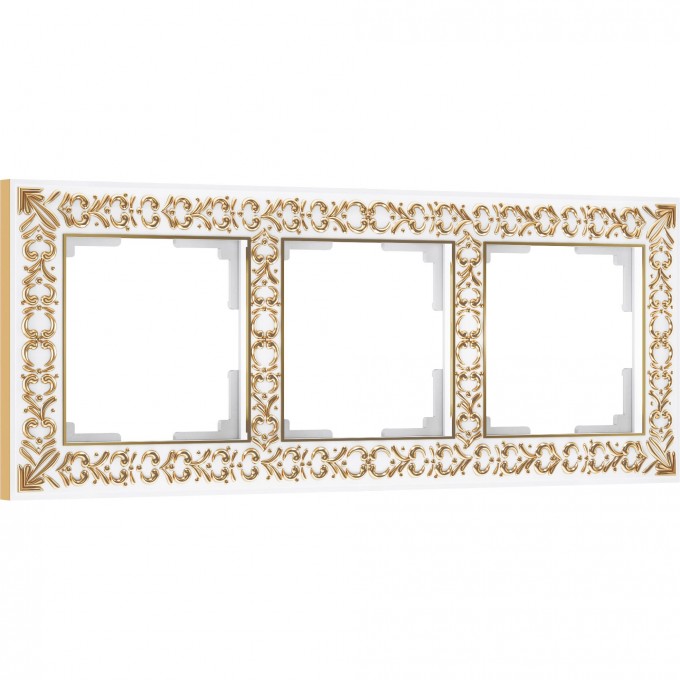 Рамка на 3 поста WERKEL ANTIK WL07-Frame-03 (белое золото) a036750 Рамка на 3 поста WERKEL ANTIK WL07-Frame-03 (белое золото) a036750