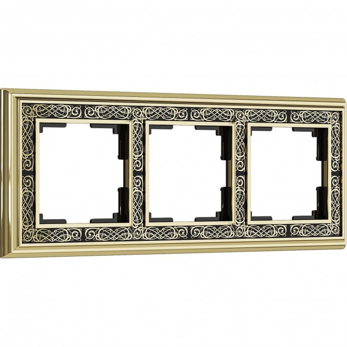 Рамка на 3 поста WERKEL PALACIO GRACIA WL77-Frame-03 (золото/черный) a041165 Рамка на 3 поста WERKEL PALACIO GRACIA WL77-Frame-03 (золото/черный) a041165