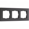 Рамка на 3 поста WERKEL SENSO W0033108 (черный, стекло soft-touch) a064574