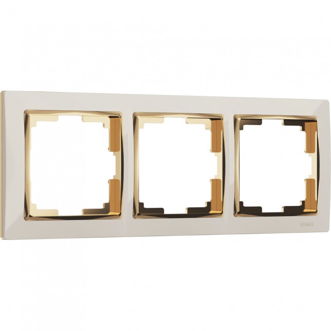Рамка на 3 поста WERKEL SNABB WL03-Frame-03-ivory-GD (слоновая кость/золото) a035249 Рамка на 3 поста WERKEL SNABB WL03-Frame-03-ivory-GD (слоновая кость/золото) a035249