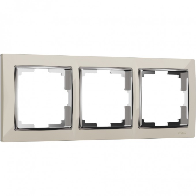 Рамка на 3 поста WERKEL SNABB WL03-Frame-03-ivory (слоновая кость/хром) a028902 Рамка на 3 поста WERKEL SNABB WL03-Frame-03-ivory (слоновая кость/хром) a028902