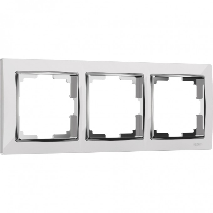 Рамка на 3 поста WERKEL SNABB WL03-Frame-03-white (белый/хром) a028882 Рамка на 3 поста WERKEL SNABB WL03-Frame-03-white (белый/хром) a028882