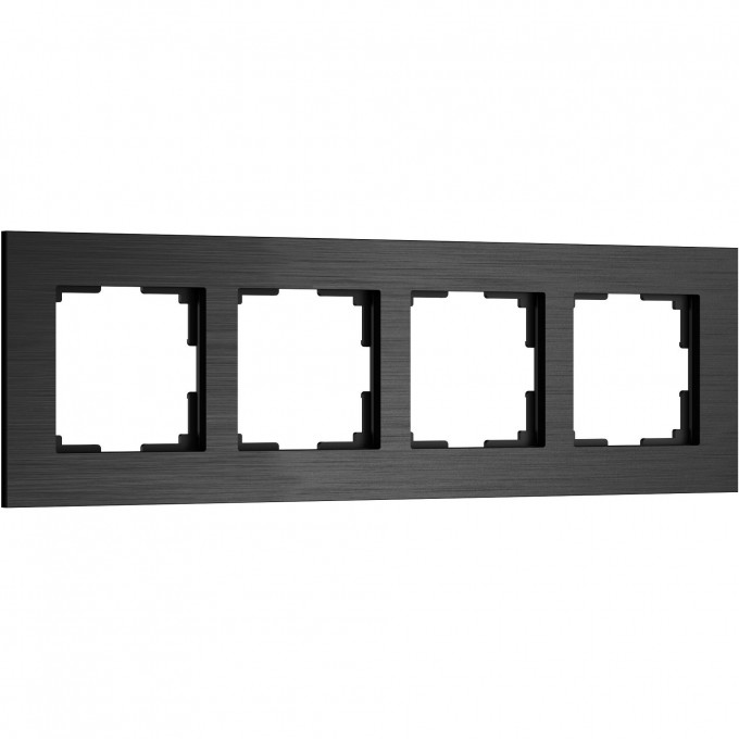 Рамка на 4 поста WERKEL ALUMAX W0043508 черный алюминий a066332 Рамка на 4 поста WERKEL ALUMAX W0043508 черный алюминий a066332