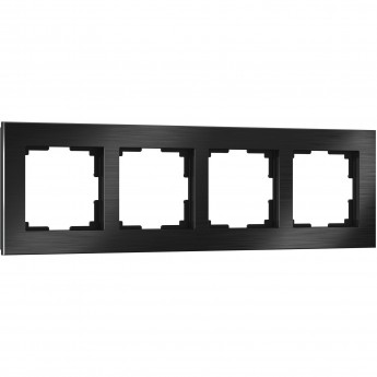 Рамка на 4 поста WERKEL ALUMINIUM WL11-Frame-04 (черный алюминий)