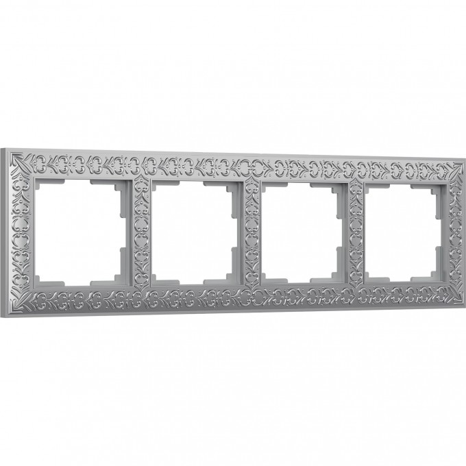 Рамка на 4 поста WERKEL ANTIK W0041522 (матовый хром) a050933 Рамка на 4 поста WERKEL ANTIK W0041522 (матовый хром) a050933