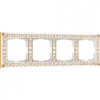 Рамка на 4 поста WERKEL ANTIK WL07-Frame-04 (белое золото) Рамка на 4 поста WERKEL ANTIK WL07-Frame-04 (белое золото)
